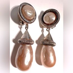Karl Lagerfeld Couture Pearl and silver wrap earrings